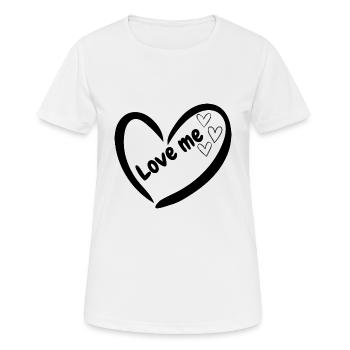 Aimez-moi dans le cœur avec de petits cœurs - T-shirt respirant Femme - blanc - Devant - AI Model Female 172 dark (172cm)