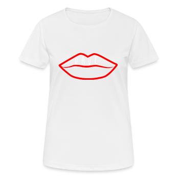Lèvres ravées - T-shirt respirant Femme - blanc - Devant - AI Model Female 172 dark (172cm)