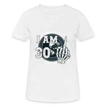 I'm 30 plus 1 middle finger Skull funny 31st - Women's Breathable T-Shirt - white - Front - AI Model Female 172 dark (172cm)