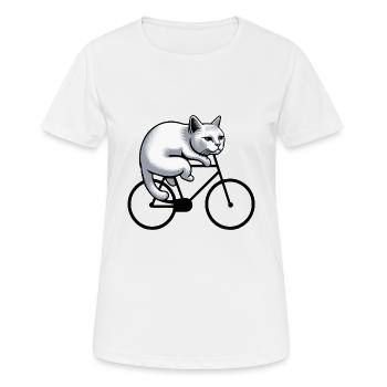 Vélo chat excentrique détendu détente détente - T-shirt respirant Femme - blanc - Devant - AI Model Female 172 dark (172cm)