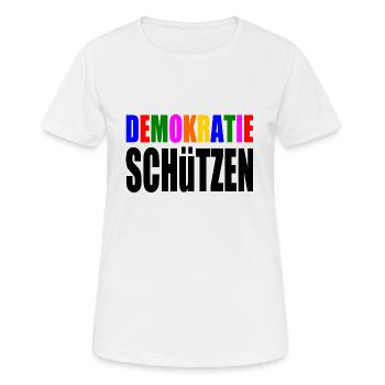 demokratie schützen - Frauen T-Shirt atmungsaktiv - Weiß - Vorne - AI Model Female 172 dark (172cm)