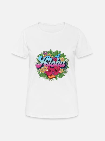 Aloha Blume für einen Hawaii-Liebhaber und Surfer - Frauen T-Shirt atmungsaktiv - Weiß