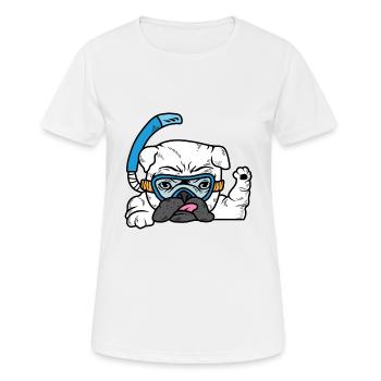 Bulldogge Tauchen. Hund Elternteil. Gift - Frauen T-Shirt atmungsaktiv - Weiß - Vorne - AI Model Female 172 dark (172cm)