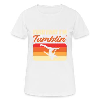 Ich bin Tumblin Entertainer Geschenk - Frauen T-Shirt atmungsaktiv - Weiß - Vorne - AI Model Female 172 dark (172cm)