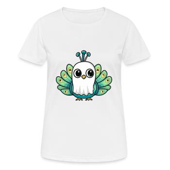 Peacock Bird Halloween Funny Ghost - Women's Breathable T-Shirt - white - Front - AI Model Female 172 dark (172cm)