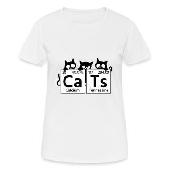 Niedliches Cats Periodensystem für Katzenliebhaber - Frauen T-Shirt atmungsaktiv - Weiß - Vorne - AI Model Female 172 dark (172cm)
