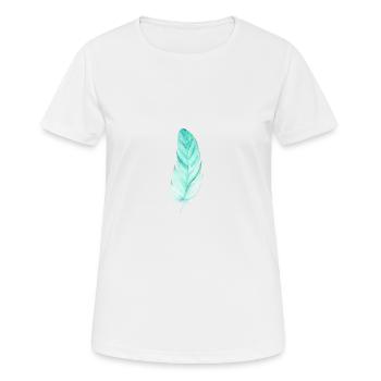 Feder - Frauen T-Shirt atmungsaktiv - Weiß - Vorne - AI Model Female 172 dark (172cm)