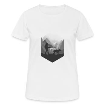 Sports canins et promenades canines en montagne - T-shirt respirant Femme - blanc - Devant - AI Model Female 172 dark (172cm)