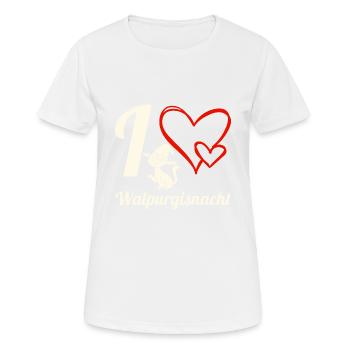 Walpurgisnacht mit Katze für echte Hexen - Frauen T-Shirt atmungsaktiv - Weiß - Vorne - AI Model Female 172 dark (172cm)