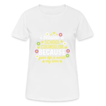 Mon temps vaut le poison du professeur - T-shirt respirant Femme - blanc - Devant - AI Model Female 172 dark (172cm)