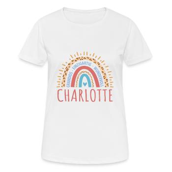 Charlotte Name Geschenk Geburtstag - Frauen T-Shirt atmungsaktiv - Weiß - Vorne - AI Model Female 172 dark (172cm)