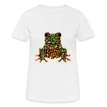 Herbstfrosch Bunte Blätter Herbstlich - Frauen T-Shirt atmungsaktiv - Weiß - Vorne - AI Model Female 172 dark (172cm)