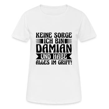 Vorname Damian - Frauen T-Shirt atmungsaktiv - Weiß - Vorne - AI Model Female 172 dark (172cm)