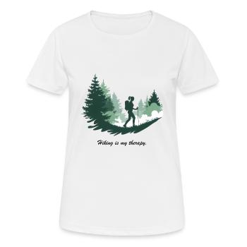 Hiking is My Therapy – Nature & Forest - Women's Breathable T-Shirt - white - Front - AI Model Female 172 dark (172cm)