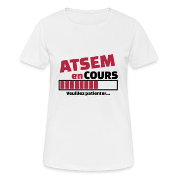 atsem en cours - T-shirt respirant Femme - blanc - Devant - AI Model Female 172 dark (172cm)