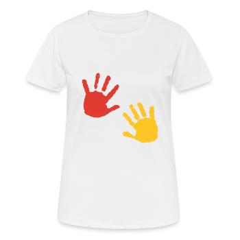 Hands - Women's Breathable T-Shirt - white - Front - AI Model Female 172 dark (172cm)