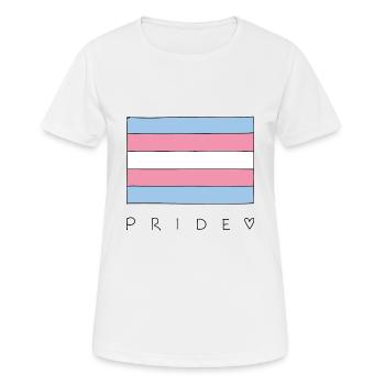Transgender Trans Flagge Pride - Frauen T-Shirt atmungsaktiv - Weiß - Vorne - AI Model Female 172 dark (172cm)