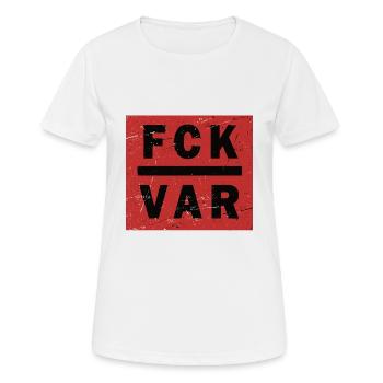 FCK VAR football mobile contre la preuve vidéo - T-shirt respirant Femme - blanc - Devant - AI Model Female 172 dark (172cm)