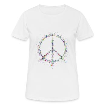 Peace in paint drops - Women's Breathable T-Shirt - white - Front - AI Model Female 172 dark (172cm)