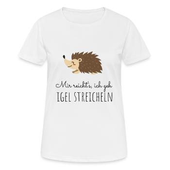 Igel streicheln - Frauen T-Shirt atmungsaktiv - Weiß - Vorne - AI Model Female 172 dark (172cm)