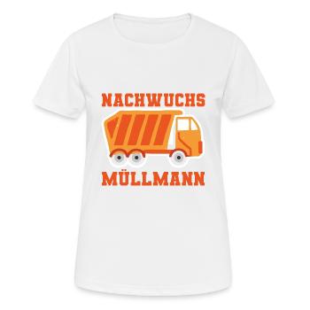 Nachwuchs Müllmann Müllfahrzeug Müllabfuhr - Frauen T-Shirt atmungsaktiv - Weiß - Vorne - AI Model Female 172 dark (172cm)