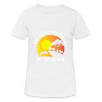 Appartient à Safari Backpacker Gift - T-shirt respirant Femme - blanc - Devant - AI Model Female 172 dark (172cm)