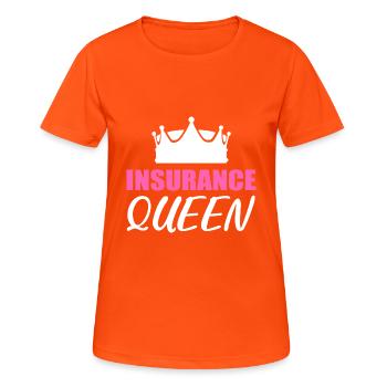 Assurance Queen Assureur Cadeau - T-shirt respirant Femme - orange néon - Devant - AI Model Female 172 dark (172cm)