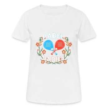 Padel Paddle Racket Tennis Sport I Gift - Women's Breathable T-Shirt - white - Front - AI Model Female 172 dark (172cm)