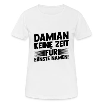 Vorname Damian - Frauen T-Shirt atmungsaktiv - Weiß - Vorne - AI Model Female 172 dark (172cm)