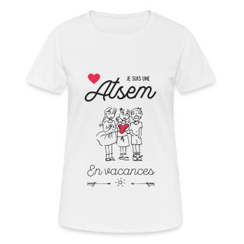 Atsem - T-shirt respirant Femme - blanc - Devant - AI Model Female 172 dark (172cm)