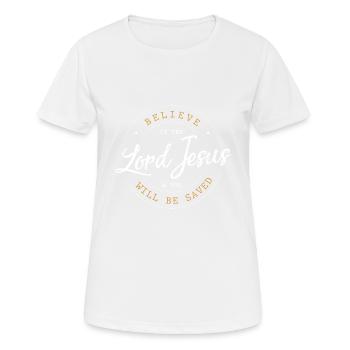 Christliches Jesus Geschenk - Frauen T-Shirt atmungsaktiv - Weiß - Vorne - AI Model Female 172 dark (172cm)