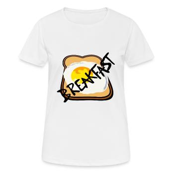 Breakfast Love Toast with Fried Egg - Women's Breathable T-Shirt - white - Front - AI Model Female 172 dark (172cm)