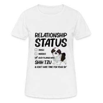 Relationship Status Busy Playing With My Shih Tzu - Women's Breathable T-Shirt - white - Front - AI Model Female 172 dark (172cm)