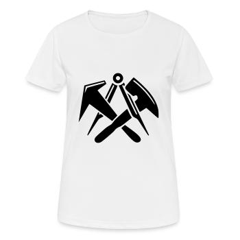 Couvreurs - Logo de signe de guilde - T-shirt respirant Femme - blanc - Devant - AI Model Female 172 dark (172cm)