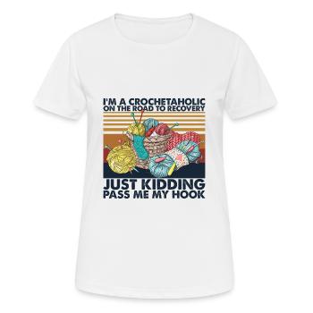 Vintage I'm A Crochetaholic T Shirt - Women's Breathable T-Shirt - white - Front - AI Model Female 172 dark (172cm)