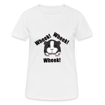 Quiekendes Meerschweinchen Ironisch Haustier - Frauen T-Shirt atmungsaktiv - Weiß - Vorne - AI Model Female 172 dark (172cm)