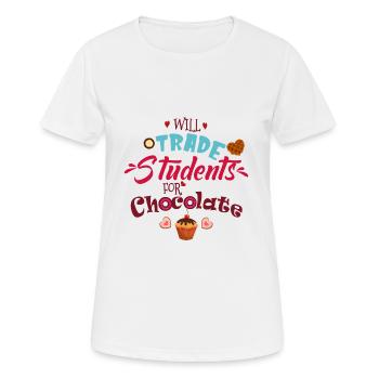 Échange d'étudiants contre un professeur de chocolat - T-shirt respirant Femme - blanc - Devant - AI Model Female 172 dark (172cm)