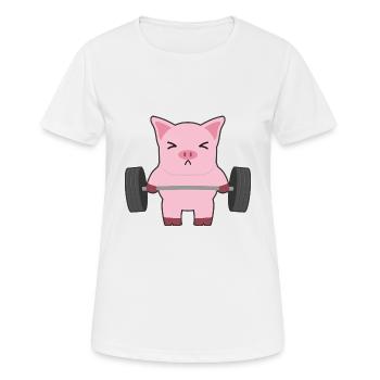 porc - T-shirt respirant Femme - blanc - Devant - AI Model Female 172 dark (172cm)