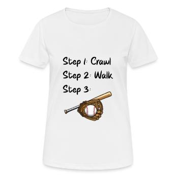Crawl Walk Baseball Baby Bodysuit Baseball Lovers - Women's Breathable T-Shirt - white - Front - AI Model Female 172 dark (172cm)
