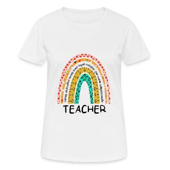 Teacher Rainbow - Frauen T-Shirt atmungsaktiv - Weiß - Vorne - AI Model Female 172 dark (172cm)