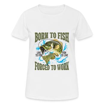 Born To Fish Live To Fish Fish To Live - T-shirt respirant Femme - blanc - Devant - AI Model Female 172 dark (172cm)