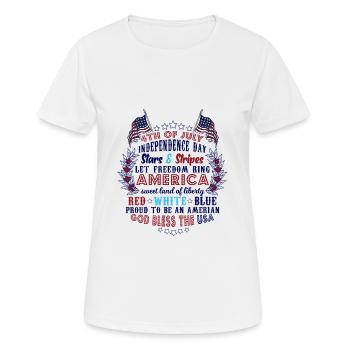 Independence Day Stars & Stripes Red White Blue - T-shirt respirant Femme - blanc - Devant - AI Model Female 172 dark (172cm)