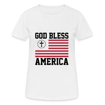 God Bless America Stars and Stripes - T-shirt respirant Femme - blanc - Devant - AI Model Female 172 dark (172cm)
