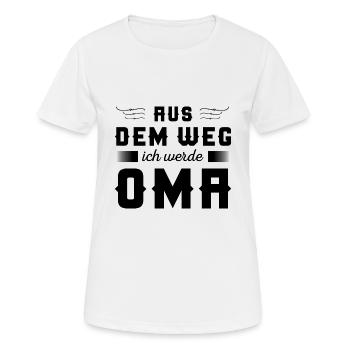 Aus dem Weg Ich werde Oma Baby - Frauen T-Shirt atmungsaktiv - Weiß - Vorne - AI Model Female 172 dark (172cm)
