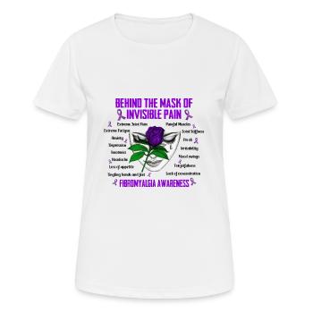 Behind The Mask Of Invisible Pain Fibromyalgia - Women's Breathable T-Shirt - white - Front - AI Model Female 172 dark (172cm)