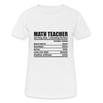 Math Teacher Serving Size 1 Amazing personne - T-shirt respirant Femme - blanc - Devant - AI Model Female 172 dark (172cm)