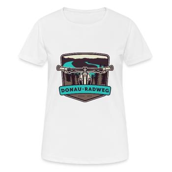Donau-Radweg - Passau - Wien - Frauen T-Shirt atmungsaktiv - Weiß - Vorne - AI Model Female 172 dark (172cm)