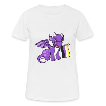 Nonbinary Pride Dragon Nonbinary Pride - Women's Breathable T-Shirt - white - Front - AI Model Female 172 dark (172cm)