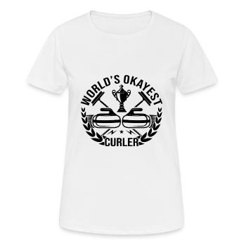 Le curleur le plus correct du monde - T-shirt respirant Femme - blanc - Devant - AI Model Female 172 dark (172cm)