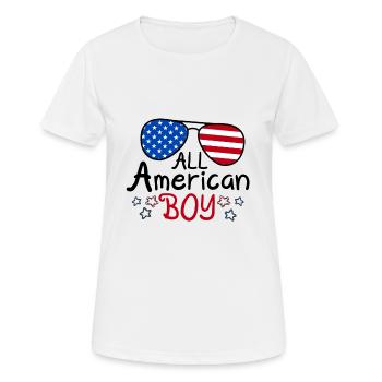 All American Boy - T-shirt respirant Femme - blanc - Devant - AI Model Female 172 dark (172cm)
